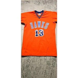 Vintage Betlin Pro Sports Hawks Basketbal Jersey Medium Orange Short Sleeve‎